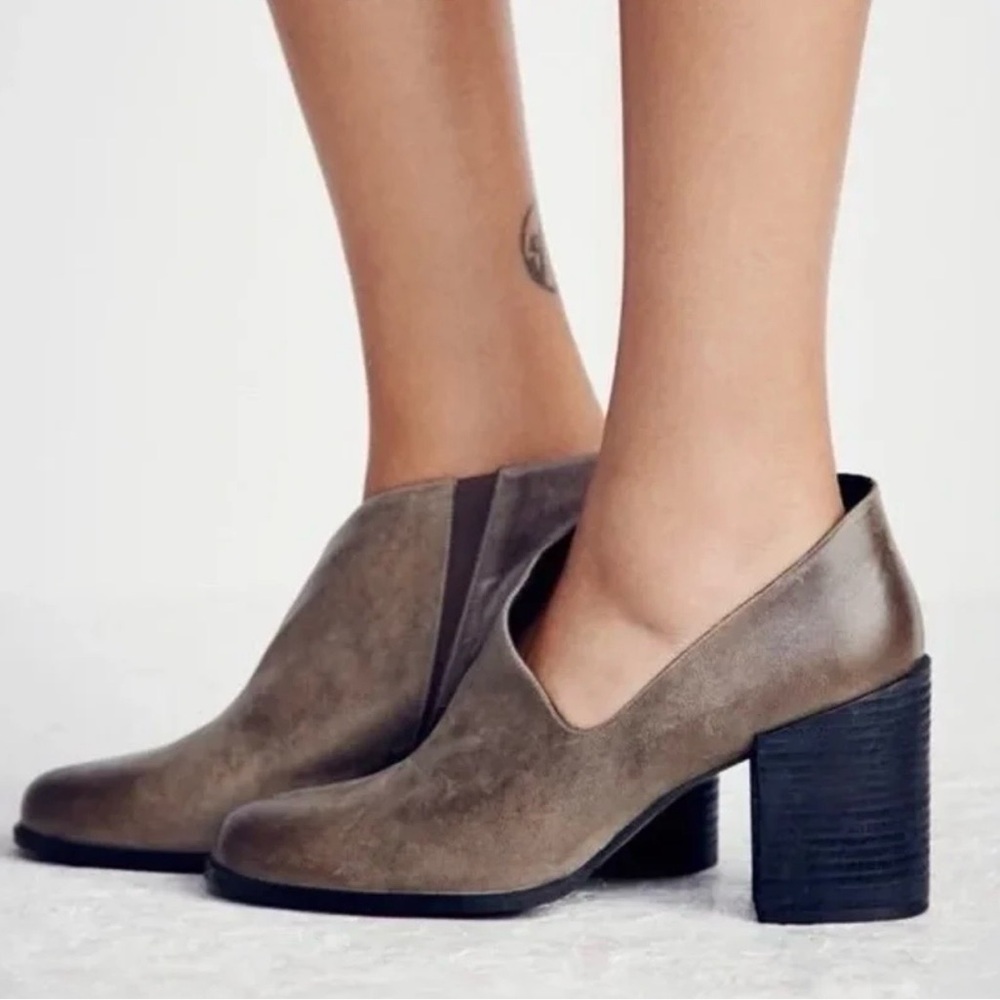 Free People Terrah Grey Heeled Booties